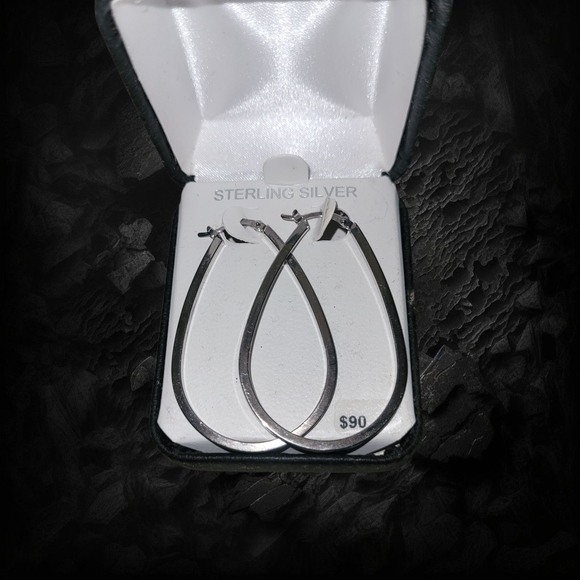 Chic Sterling Silver Teardrop Earrings - Picture 1 of 1